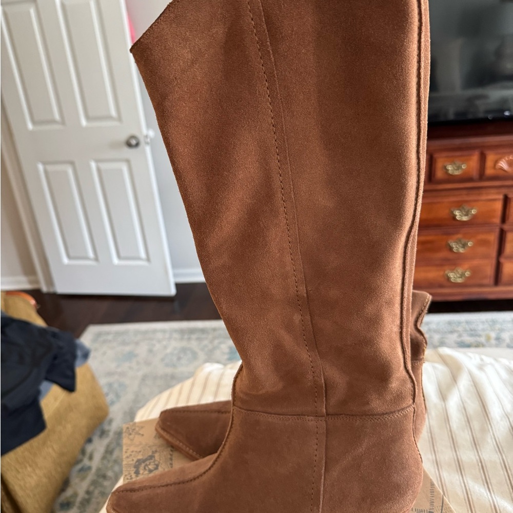 Free People Brown Suede Heeled Boots